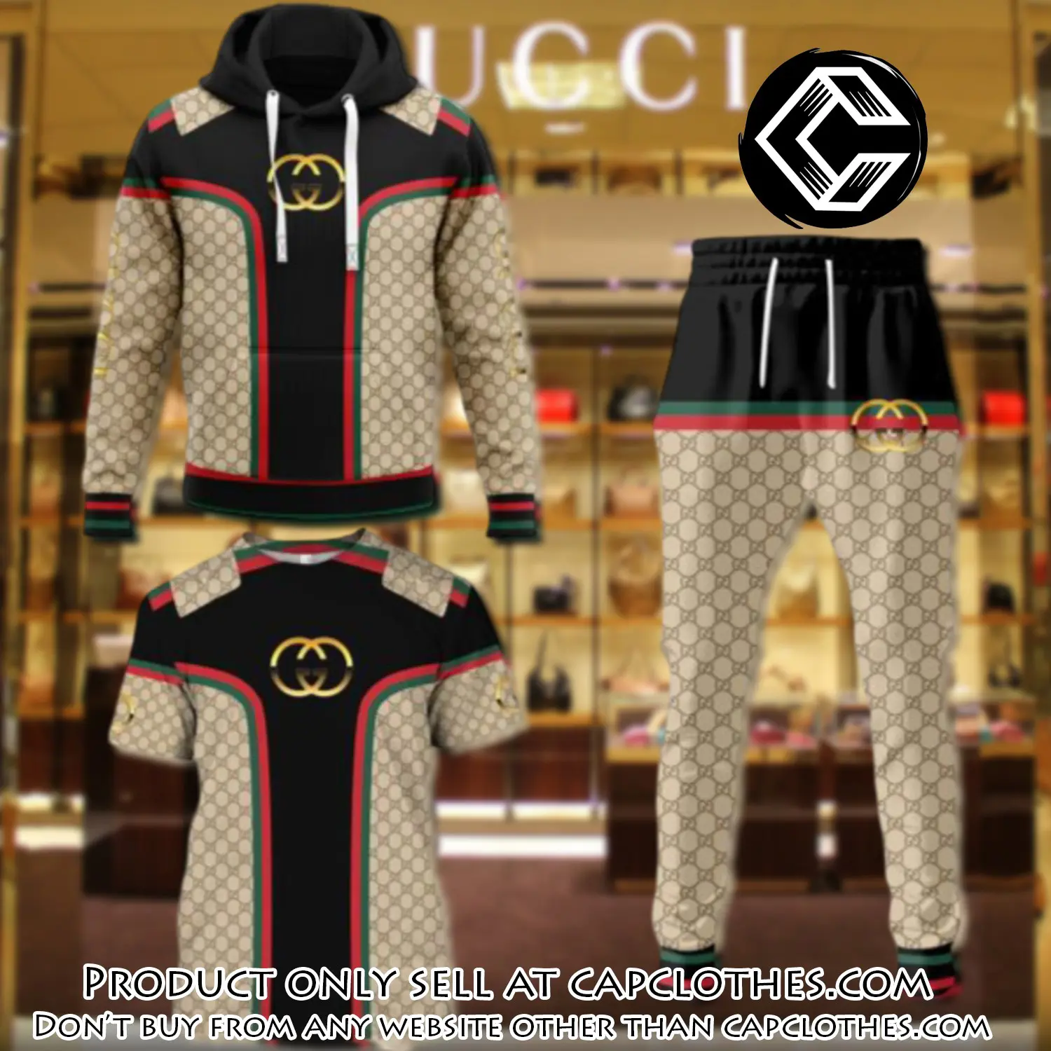 Gucci luxury brand combo tshirt hoodie long pants set trending 24 outfit sport lcs1027 cc5207946